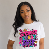 Stronger Every Day Breast Cancer Awareness Shirt | Pink Ribbon Graphic Tee | Inspirational Survivor Gift | Faith Hope Strength T-Shirt