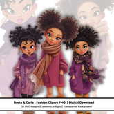 Boots & Curls | Fashion Clipart PNG | Digital Download