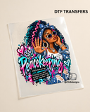 Peacekeeping – Pink & Teal DTF Heat Transfer