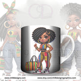 Kente Vibes Chibi Dolls PNG