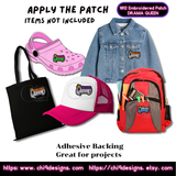 Drama Queen patch displayed on various items like bags, hats, shoes, and jackets.