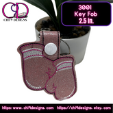 Sparkling Boxing Gloves 3-inch Key Fob