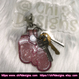 Sparkling Boxing Gloves 3-inch Key Fob
