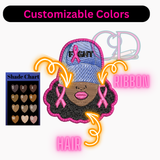 Customizable breast cancer awareness patch with customizable colors and a shade chart.