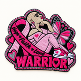 WARRIOR Breast Cancer Awareness Embroidered Patch | Choose Your Shade