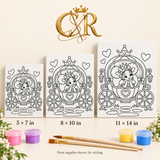 Princess Carriage Paintable Canvas Kit | Black Girl Princess