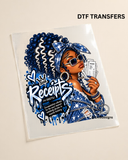 Receipts – Blue & White DTF Heat Transfer