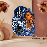 Soft Life – Blue & White DTF Heat Transfer