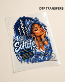 Soft Life – Blue & White DTF Heat Transfer