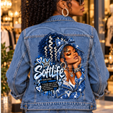 Soft Life – Blue & White DTF Heat Transfer