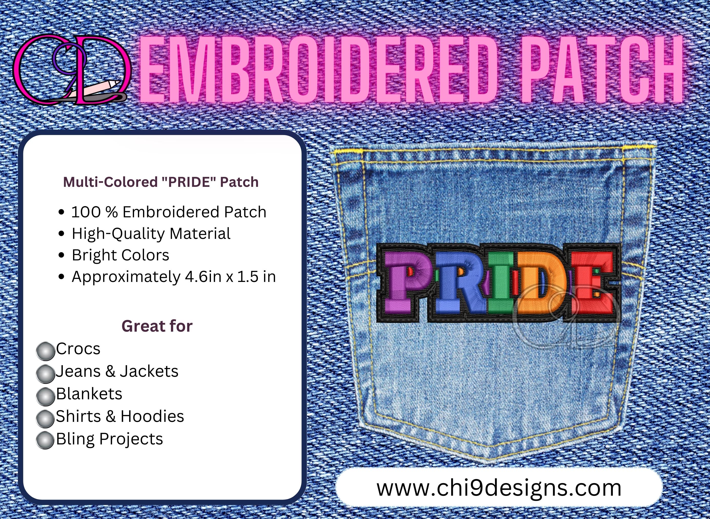 Pride patch is 100% embroidered. It has rainbow colors.