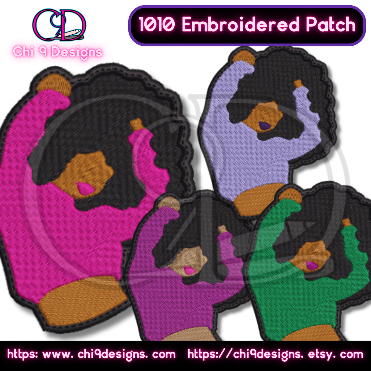 Empowered Afro Woman Patch  1010 Embroidered Patch