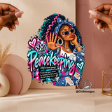 Peacekeeping – Pink & Teal DTF Heat Transfer