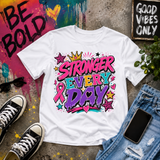 Stronger Every Day Breast Cancer Awareness Shirt | Pink Ribbon Graphic Tee | Inspirational Survivor Gift | Faith Hope Strength T-Shirt
