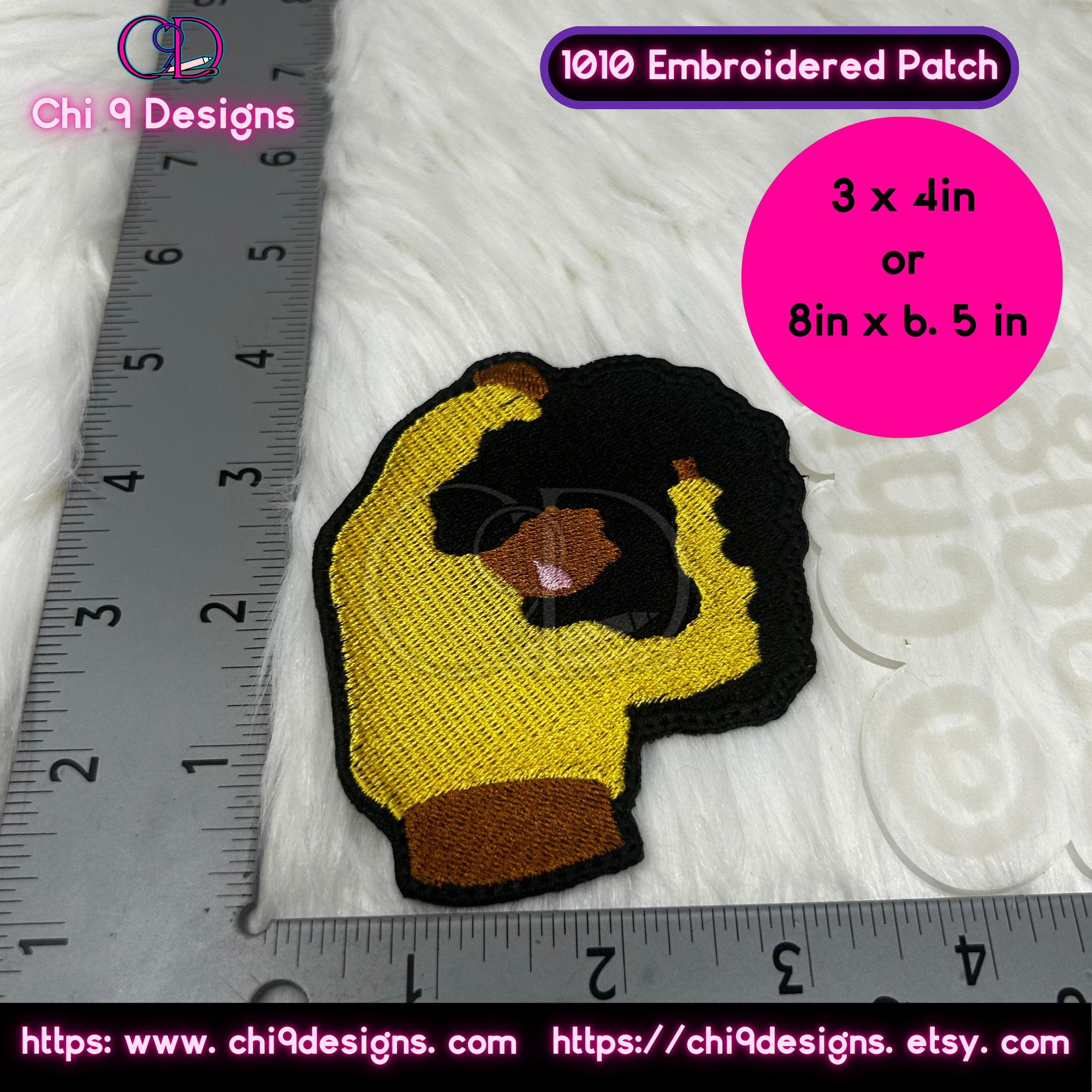 Empowered Afro Woman Patch  1010 Embroidered Patch