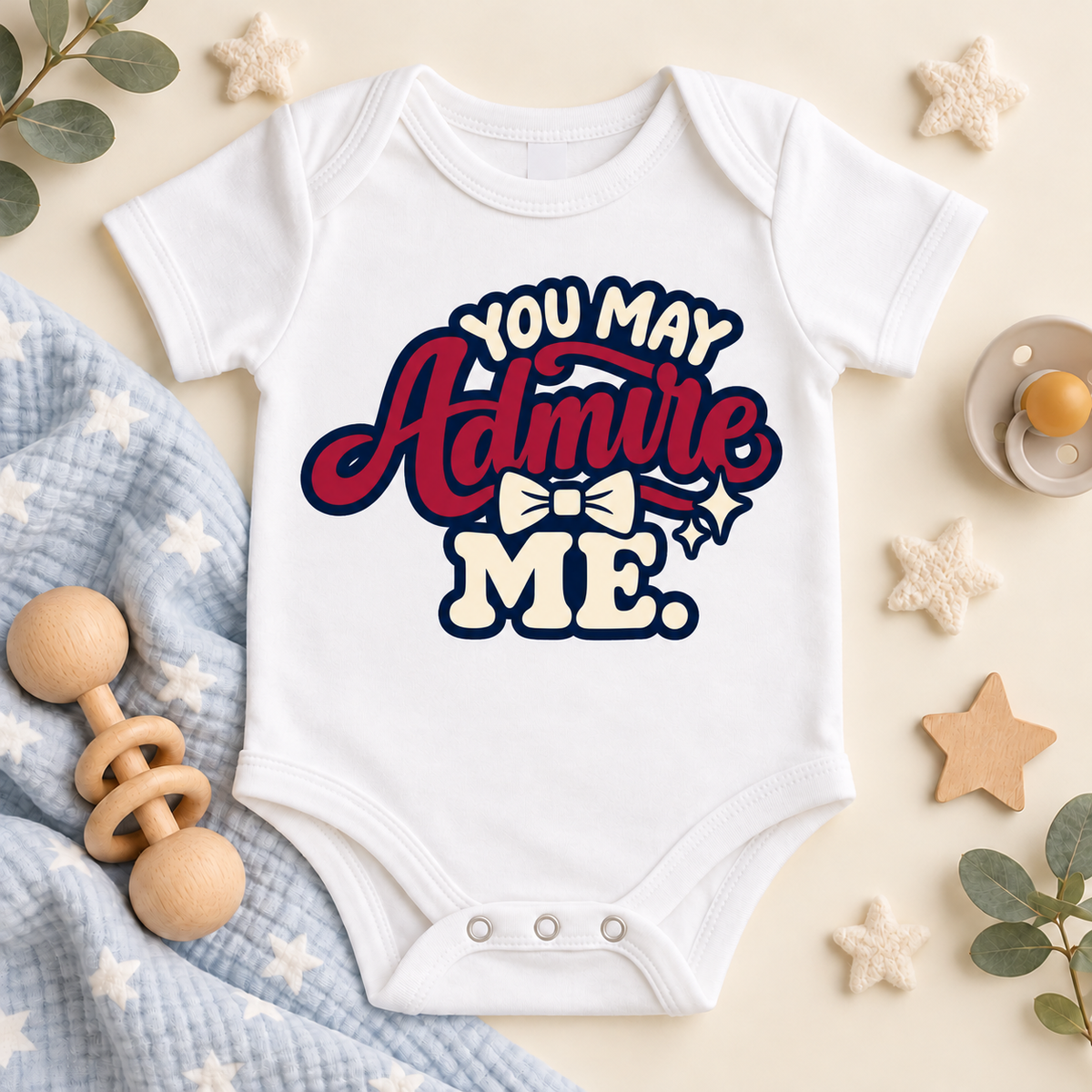 You May Admire Me Bow Tie | Baby Onesie DTF Transfer