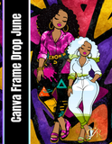 Color Pop Fashion Canva Frame | African American Canva Template | Digital Photo Frame | Editable Canva Design