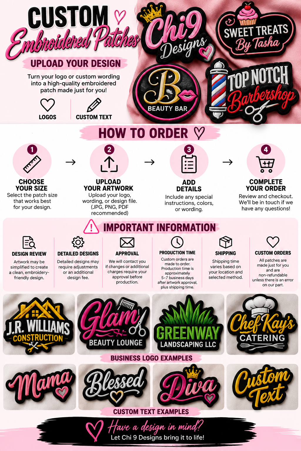 Bulk Custom Logo & Text Embroidered Patches
