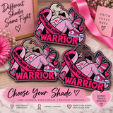 WARRIOR Breast Cancer Awareness Embroidered Patch | Choose Your Shade