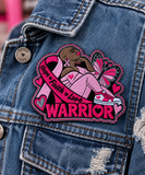 WARRIOR Breast Cancer Awareness Embroidered Patch | Choose Your Shade
