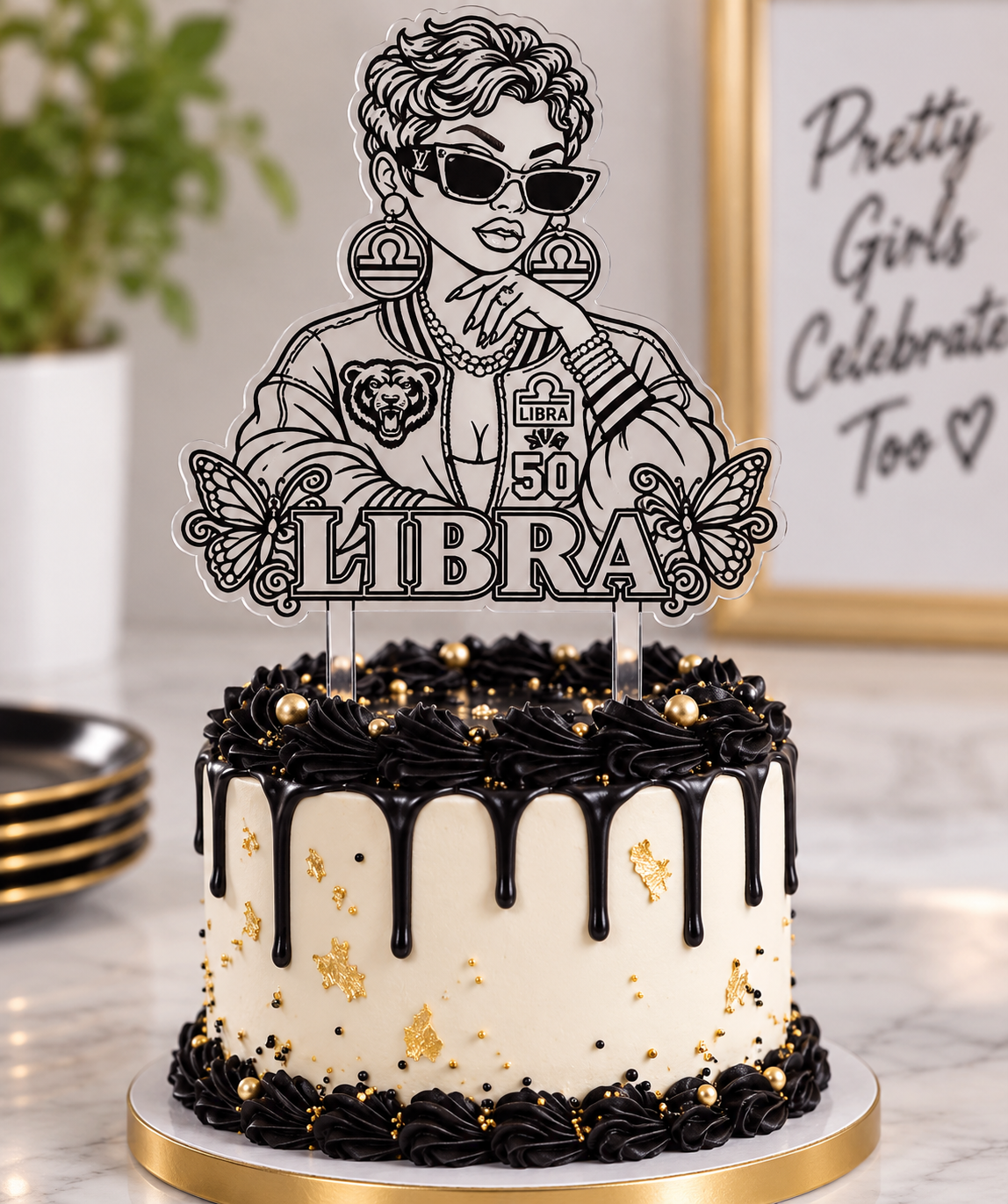 Libra Birthday Cake Topper