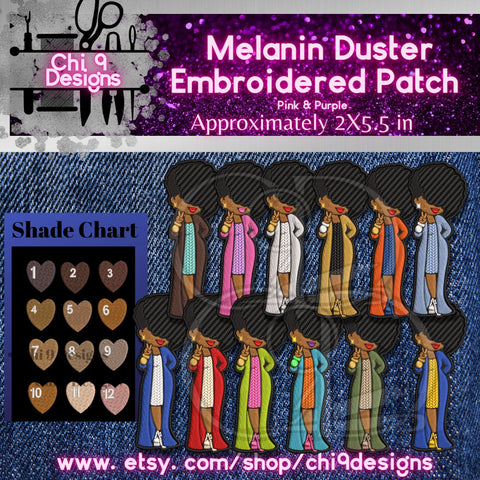 Melanin Duster Embroidered Patch with Army Green Clothes